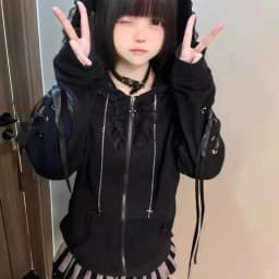 Women Y2K Aesthetic Cat Ears Hooded Sweatshirt Japanese Fashion Grunge Bandage Zipper Hoodie Kawaii Casual Streetwear Coat New