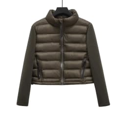 Winter Jackets For Women 2025 Black Spliced Long Sleeve Winter Women's Cold Coat Luxury Parkas Female New In Outerwear