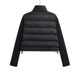 Winter Jackets For Women 2025 Black Spliced Long Sleeve Winter Women's Cold Coat Luxury Parkas Female New In Outerwear