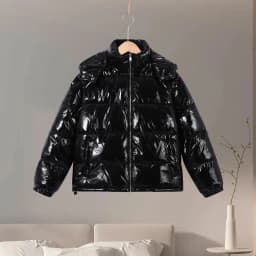 Casual Glossy Hooded Padded Jackets Women Loose Full Sleeves Zipper Coats With Pockets 2026 New Autumn Winter Lady Solid Outwear
