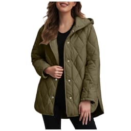 2025 Autumn Winter Fashion Cotton Jacket Coat Women's Parkas Casual Curled Edge Hooded Cotton Padded Coat Lattice Outerwear