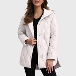 2025 Autumn Winter Fashion Cotton Jacket Coat Women's Parkas Casual Curled Edge Hooded Cotton Padded Coat Lattice Outerwear