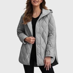 2025 Autumn Winter Fashion Cotton Jacket Coat Women's Parkas Casual Curled Edge Hooded Cotton Padded Coat Lattice Outerwear