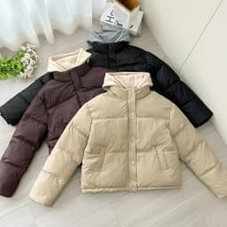 Hooded Short Parkas Women Fashion Black Patchwork Puffer Jacket Winter Streetwear Down Coats Korean Cotton Padded Outerwears New