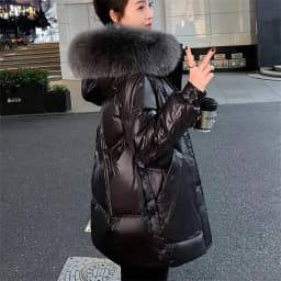 Down Coat Women Parkas Winter 2025 New Korean Warm Cotton Padded Coats Big Fur Collar Thick Down Jacket Disposable Outwear Femal