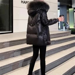 Down Coat Women Parkas Winter 2025 New Korean Warm Cotton Padded Coats Big Fur Collar Thick Down Jacket Disposable Outwear Femal