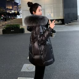 Down Coat Women Parkas Winter 2025 New Korean Warm Cotton Padded Coats Big Fur Collar Thick Down Jacket Disposable Outwear Femal