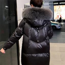 Down Coat Women Parkas Winter 2025 New Korean Warm Cotton Padded Coats Big Fur Collar Thick Down Jacket Disposable Outwear Femal
