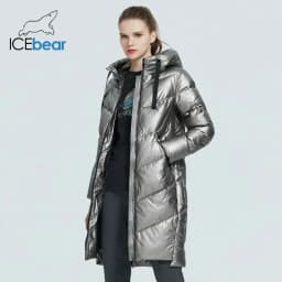 ICEbear 2023 new hooded winter women's jacket fashion casual slim long warm cotton coat brand ladies parkas GWD20302D