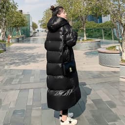 2026 New Thicken Snow Parkas Fashion Windproof Glossy Down Cotton Hooded Women Jacket Winter Loose Long Coat 4XL Ladies Outwear