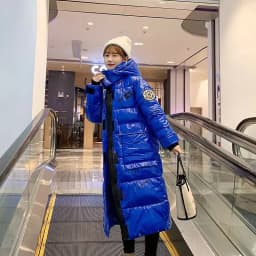 2025 New Waterproof Coats Fashion Winter Down Cotton Jacket Womens Glossy Colorful Femme Thick Warm Long Hooded Puffer Parkas