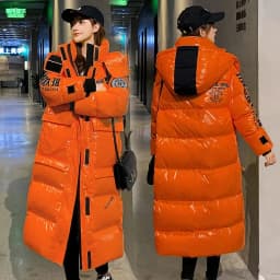 2025 New Waterproof Coats Fashion Winter Down Cotton Jacket Womens Glossy Colorful Femme Thick Warm Long Hooded Puffer Parkas