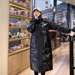 2025 New Waterproof Coats Fashion Winter Down Cotton Jacket Womens Glossy Colorful Femme Thick Warm Long Hooded Puffer Parkas