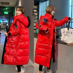 2025 New Waterproof Coats Fashion Winter Down Cotton Jacket Womens Glossy Colorful Femme Thick Warm Long Hooded Puffer Parkas