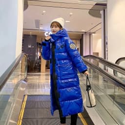 2025 New Waterproof Coats Fashion Winter Down Cotton Jacket Womens Glossy Colorful Femme Thick Warm Long Hooded Puffer Parkas