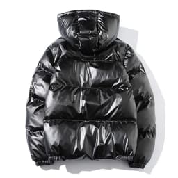 ZURICHOUSE Women's Puffer Jacket Winter Hooded Parka Fashion Glossy Waterproof Loose Thicken Warm Down Cotton-padded Coat M-5XL