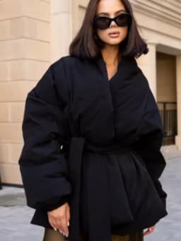 Lace Up Cotton Woman Winter Coats Casual V-neck Long Sleeve Pocket Female Jacket 2026 Chic Lady Daily New Outerwear Tops
