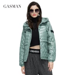 GASMAN 2022 NEW Spring Autumn Jackets Short casual parka Fashion Classic ladies jackets Thin Cotton Warm women Coat 21159