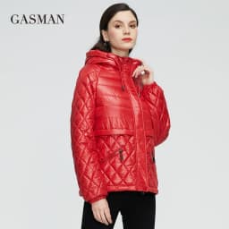 GASMAN 2022 NEW Spring Autumn Jackets Short casual parka Fashion Classic ladies jackets Thin Cotton Warm women Coat 21159