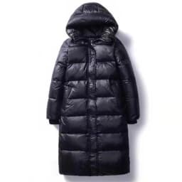 Black Glossy Parka Coat Women's 2026 Fashion Thicken Winter Hooded Loose Long Jacket Female Windproof Rainproof Warm Outwear