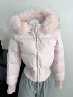 Fur Collar Parka Women Winter Hooded Short Coat Warm Puffer Jacket Female Outdoor Y2k Slim Fit Outwear 2026 Casual Tops Hoodie
