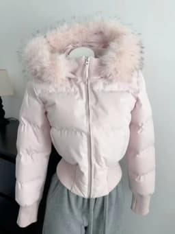 Fur Collar Parka Women Winter Hooded Short Coat Warm Puffer Jacket Female Outdoor Y2k Slim Fit Outwear 2026 Casual Tops Hoodie