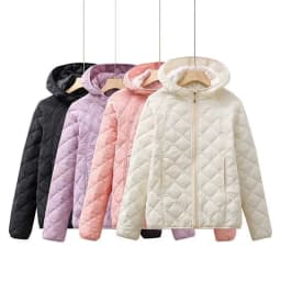 Light Thin Cotton-padded Clothes Women's Short Coat Spring Autumn Loose Hooded Warm Jacket Lady Casual Tops Quilted Outerwear