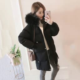 Autumn Winter New Down Cotton Jacket Women Korean Mid-Long Cotton-Padded Thick Warm Parkas Hooded Coat Female Casual Ladies Tops