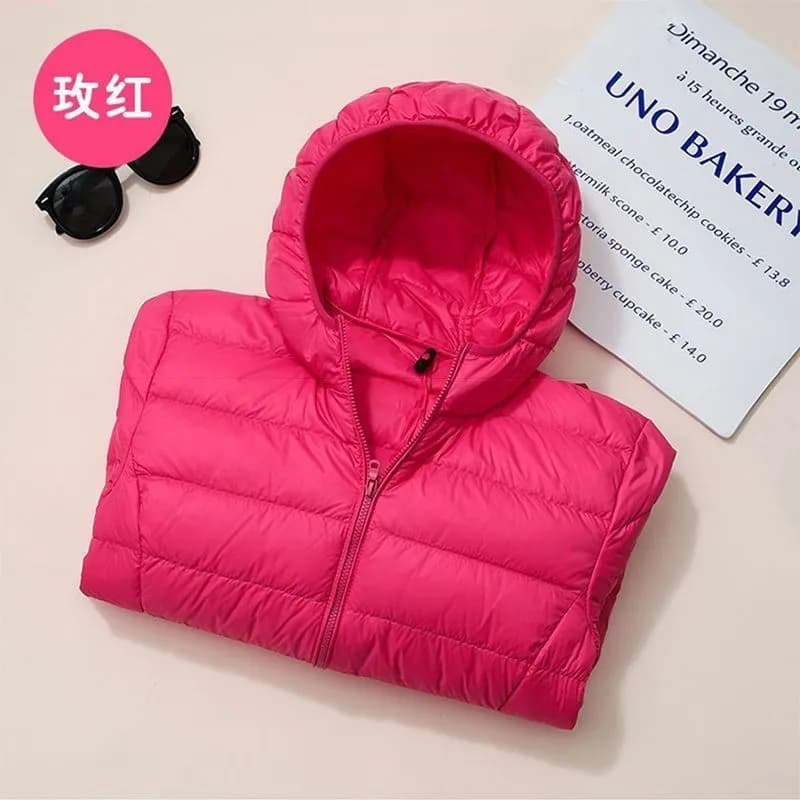 Down Jacket Ladies Spring Autumn Winter 2026 New Large Size Short Cotton Jacket Cardigan Hooded Outerwear Down Coat Women Parkas