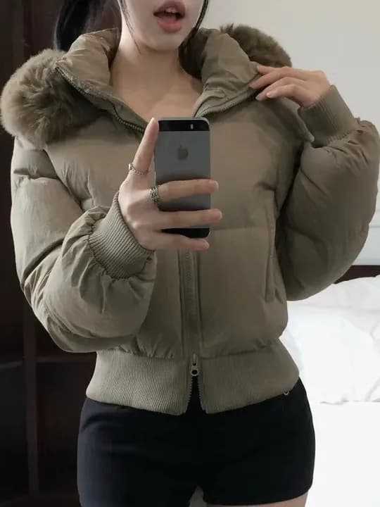 Retro Korean Design Detachable Hooded Cotton Jacket Women's Slim Fit Winter New Style Small Size Cotton Coat