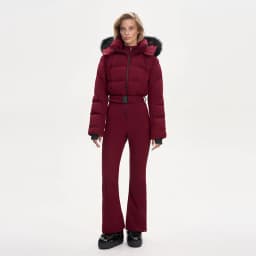 Thicken Warm Women's Skiwear Pink High Collar Hooded Cotton Padded Coat Straight Leg Zipper Pant 2025 New Winter Lady Ski Suit