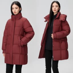 2026 New Winter Women Jacket Mid Long Hooded Parka Cotton Padded Jacket Female Parkas Loose Casual Warm Outwear Snow Wear Coats