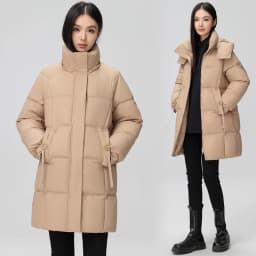 2026 New Winter Women Jacket Mid Long Hooded Parka Cotton Padded Jacket Female Parkas Loose Casual Warm Outwear Snow Wear Coats