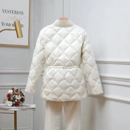Korean 2025 Women Down Cotton Jacket Autumn Winter New Lingge Cotton Coat Female V-neck Waist Retraction Cotton Padded Parkas