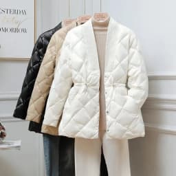 Korean 2025 Women Down Cotton Jacket Autumn Winter New Lingge Cotton Coat Female V-neck Waist Retraction Cotton Padded Parkas