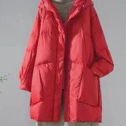 Autumn Winter Femme Medium Length Down Cotton Coat 2025 Women Long Sleeves Parkas Tops Retro Ladies Hooded Cotton Padded Jacket