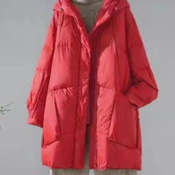 Autumn Winter Femme Medium Length Down Cotton Coat 2025 Women Long Sleeves Parkas Tops Retro Ladies Hooded Cotton Padded Jacket