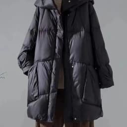 Autumn Winter Femme Medium Length Down Cotton Coat 2025 Women Long Sleeves Parkas Tops Retro Ladies Hooded Cotton Padded Jacket