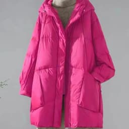 Autumn Winter Femme Medium Length Down Cotton Coat 2025 Women Long Sleeves Parkas Tops Retro Ladies Hooded Cotton Padded Jacket