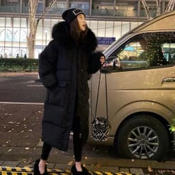 Winter Down Cotton Jacket Women's Winter Hooded Faux Fur Collar Coat Warm Parkas Snow Outwear Oversized Long Winter Jacket C363