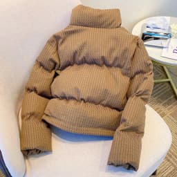 Winter Khaki Thicken Short Parkas Women Loose Zipper Up Warm Parkas Jacket Woman Fashion Button Stand Collar Parka Female