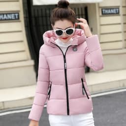 UHYTGF Winter Jackets For Women 2025 New Parkas Hooded Thick Warm Cotton Short Jacket Women's Basic Down Coat Outerwear 5XL 1058