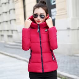 UHYTGF Winter Jackets For Women 2025 New Parkas Hooded Thick Warm Cotton Short Jacket Women's Basic Down Coat Outerwear 5XL 1058