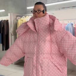 Oversized Puffer Women's Jackets Coat Print Hooded Zipper Parka Coats Loose Mid‑Length Warm Winter Outerwear With Big Pockets