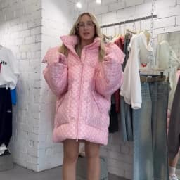 Oversized Puffer Women's Jackets Coat Print Hooded Zipper Parka Coats Loose Mid‑Length Warm Winter Outerwear With Big Pockets