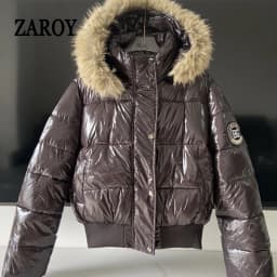 ZAROY Faux Fur Hooded Cotton Puffer Jacket Women Winter Quilted Zipper Pocket Coat Y2K Retro Padded Parkas High Street Outerwear