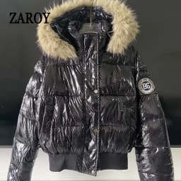 ZAROY Faux Fur Hooded Cotton Puffer Jacket Women Winter Quilted Zipper Pocket Coat Y2K Retro Padded Parkas High Street Outerwear