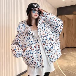 2026 Winter New Print Cotton Jacket Women Streetwear Female Warm Parkas Hooded Down cotton Coat Korea Loose Short Bread Outwear