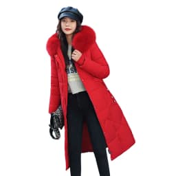 Women Maxi Lenth Parkas Coats Hooded Jacket Oversize Solid Zipper Fur Collar Long Sleeves Loose Thick Casual 2025 Autumn Winter