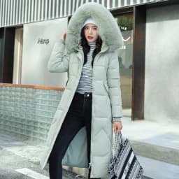 Women Maxi Lenth Parkas Coats Hooded Jacket Oversize Solid Zipper Fur Collar Long Sleeves Loose Thick Casual 2025 Autumn Winter